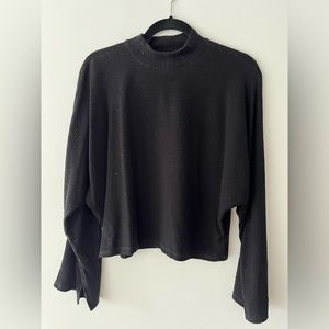 Project Social mock neck with bell sleeves Black L